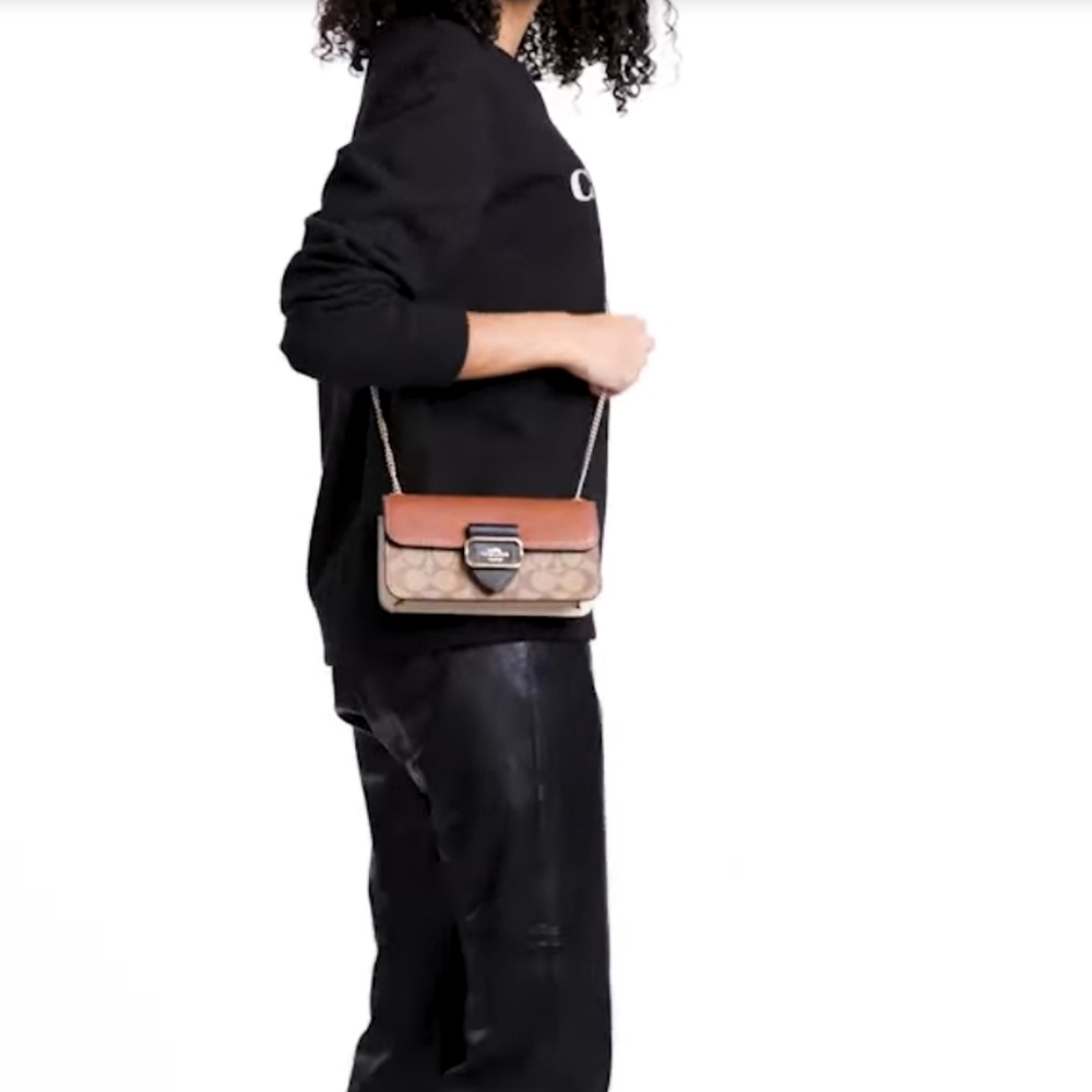 Coach Morgan Crossbody in Colorblock Signature Canvas CF475 - Picture 8 of 11